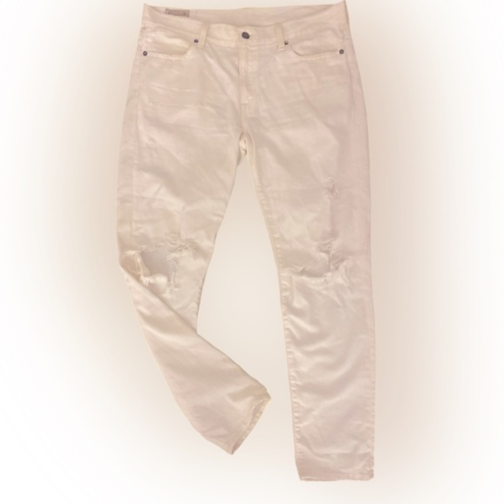 Polo Ralph Lauren Astor Slim Boyfriend Jean - 29 white distressed   Cotton